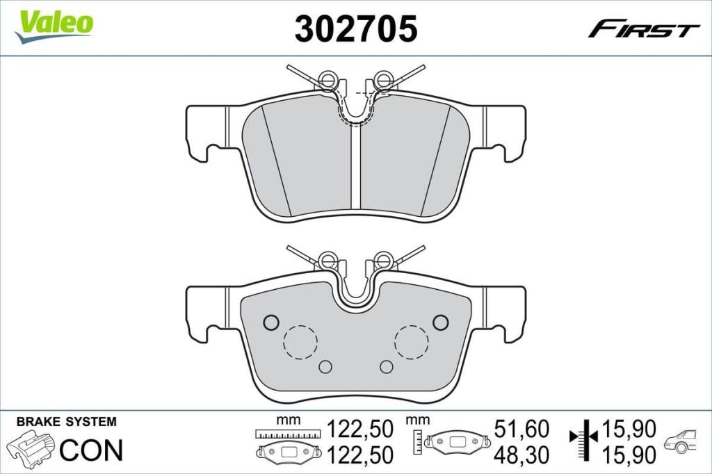 Jogo de 4 pastilhas de travão VALEO ref. 302705